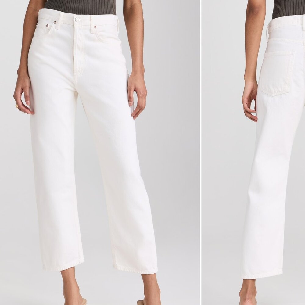 Agolde 90s Crop: Mid Rise Loose Straight Jeans (Fortune Cookie)